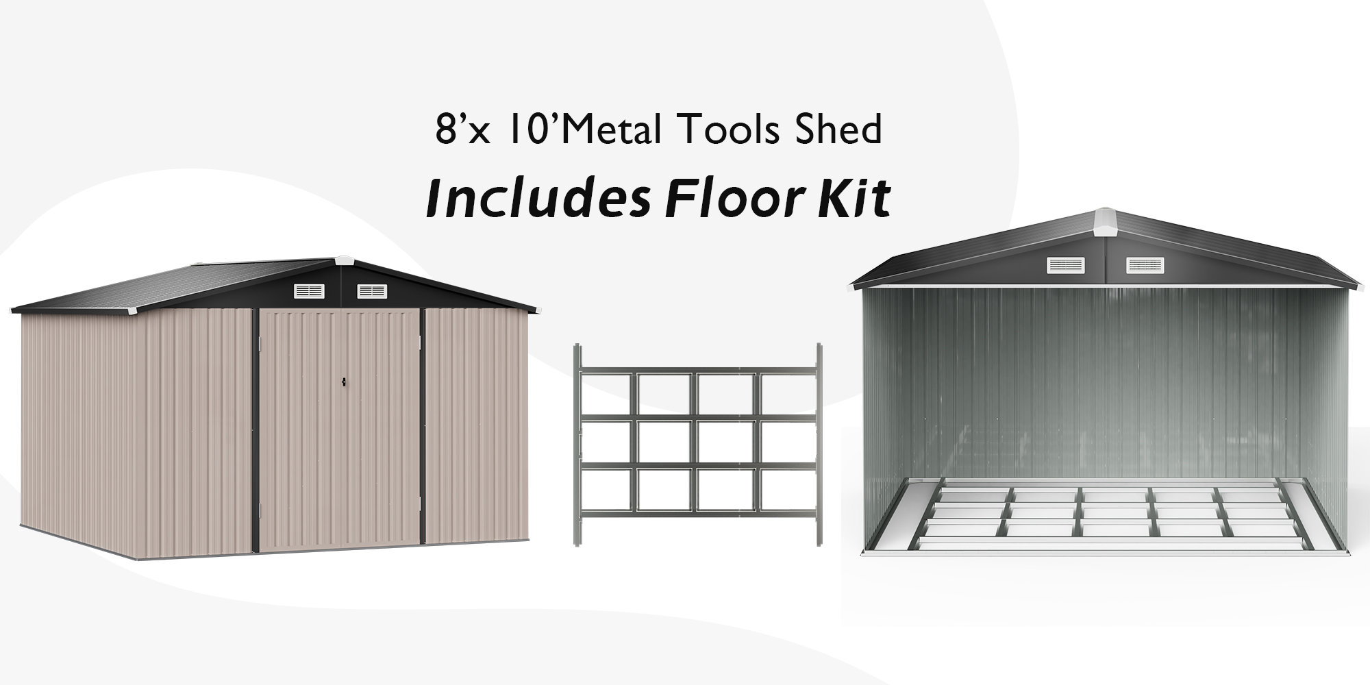 Jolydale Ft W X Ft D Metal Lean To Storage Shed With Metal Base