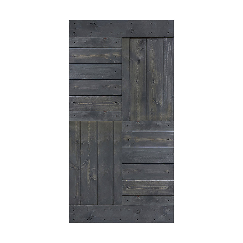 Porte de grange coulissante de style S brevetée sans quincaillerie d'installation (dalle de porte seulement) - Assemblage requis