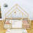Wooden Floor Bed With House-Shaped And Guardrails-1574135590-1574135593