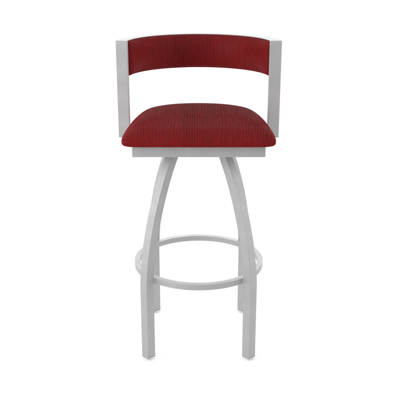 Tabouret Artémis, Nickel anodisé, Tabouret de bar (siège d'une hauteur de 36 po), Tissu - rubis graphique
