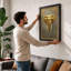 Golden Elephant Art Deco - Framed Print-973677960-973677961