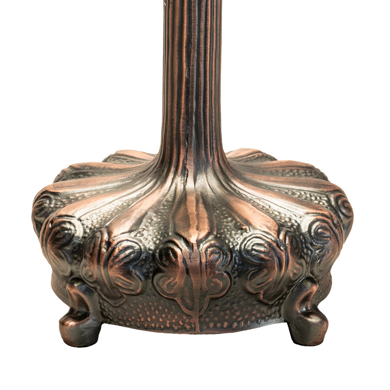 Mahogany Bronze Table Lamp with Sunflower Glass Shade