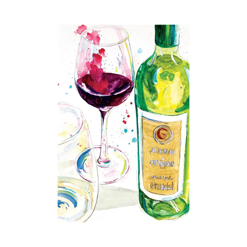 Red And White Wine II by Patricia Pinto - Wrapped Canvas Painting, 20.32 cm H x 30.48 cm W