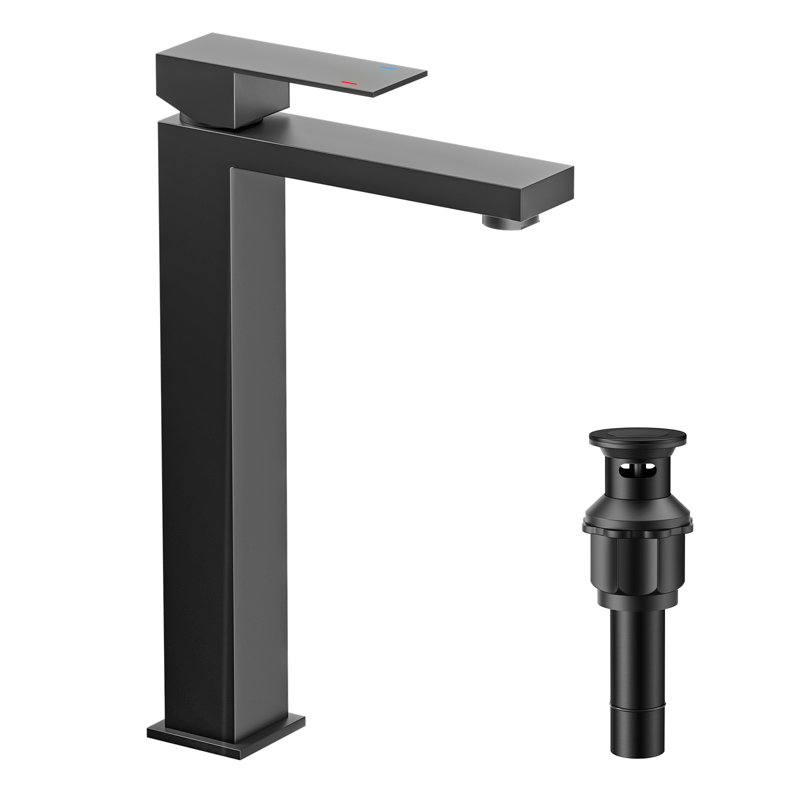 Bathroom Faucet with Drain Assembly, Matte Black