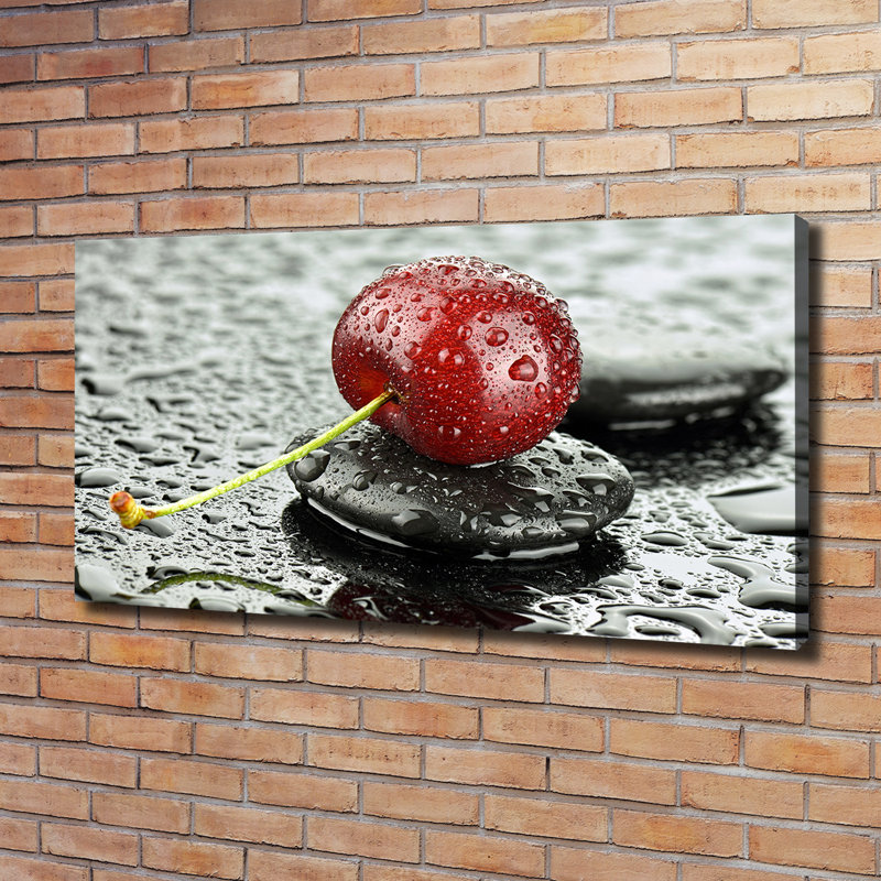 Cherry In The Rain - Wrapped Canvas Print