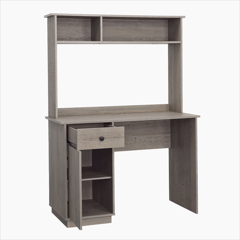 Bureau avec rehausse, finition grise