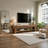 71 Inch Fluted Solid Wood TV Stand