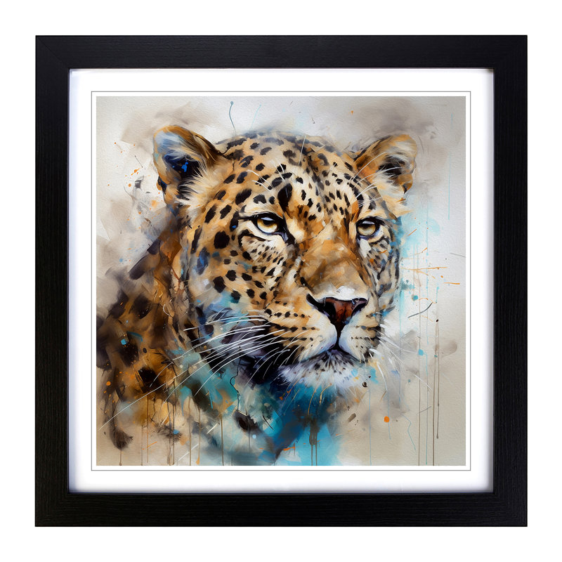 Leopard Gestural Art No.2 - Framed Print, Black