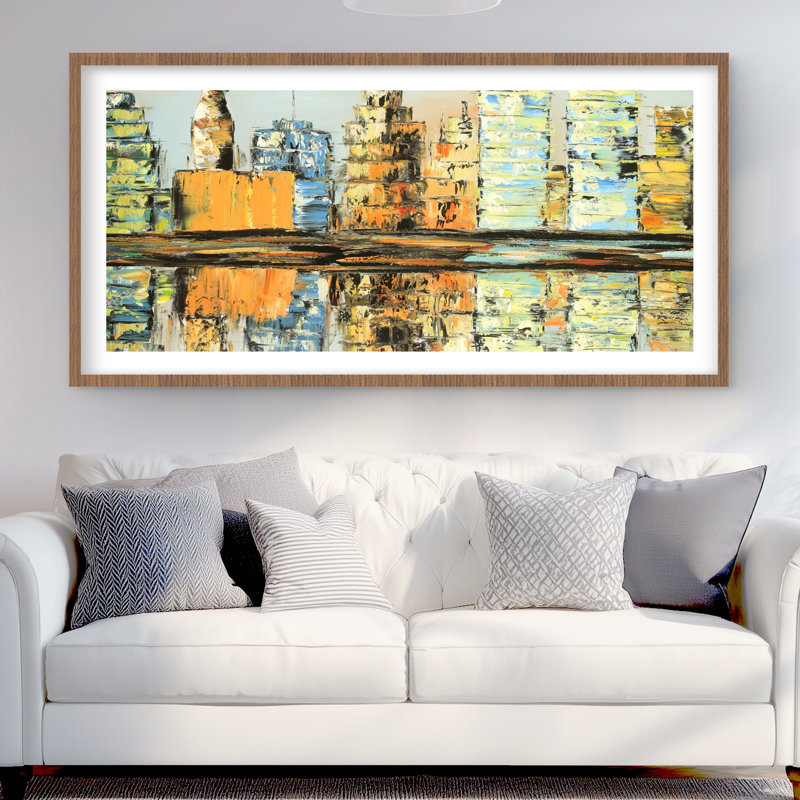 Reflections of a Colorful City - reproduction encadrée orange mat