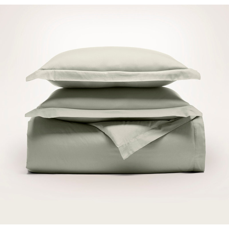 Signature Hemmed Duvet Set, Sageleaf, Twin Duvet Cover + 1 Standard Sham