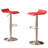 Contemporary Chrome Air Lift Adjustable Swivel Stools With Red Seat, Set Of 2-386032912