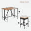 Table de bar 5 pièces et 4 tabourets avec pieds réglables, plateau de table pliable et coussins