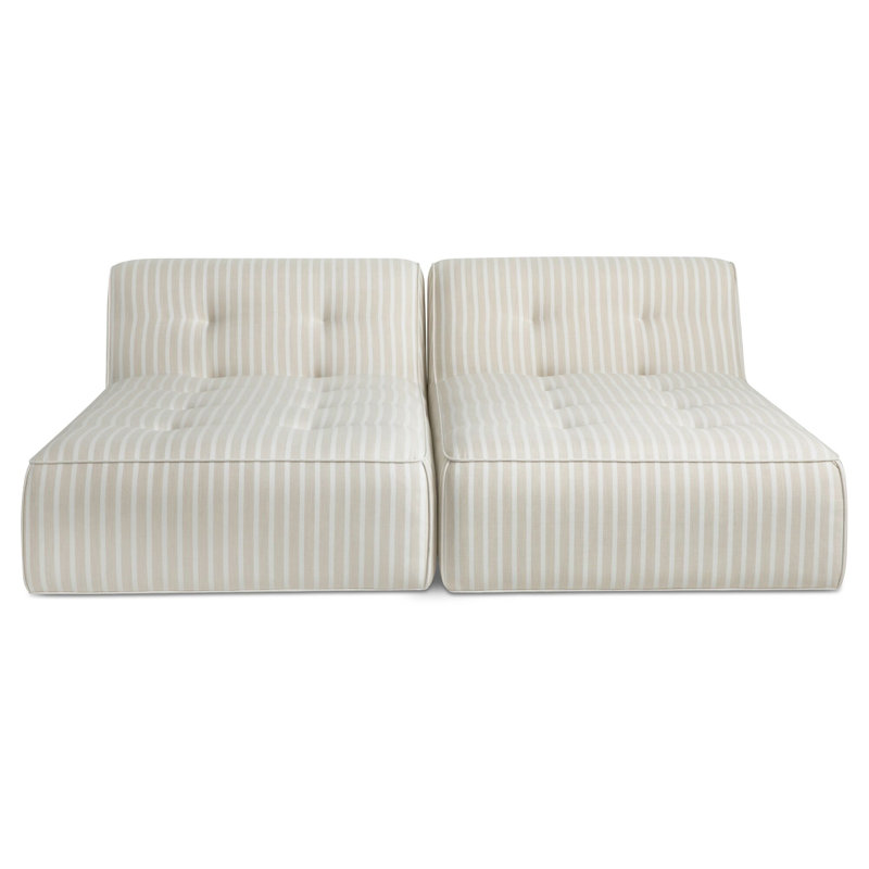 Perche 2 pièces Perrie, Brown Stripe Acrylic, 2 Armless Chairs; Chaise