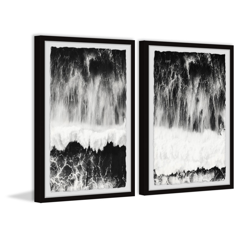 Loyola Chasing Waves by Marmont Hill - 2 Piece Single Picture Frame Print Set, 30cm H x 41cm W