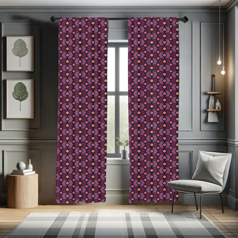 Paire de rideaux semi-transparents avec passe-tringle, 28 po x 63 po