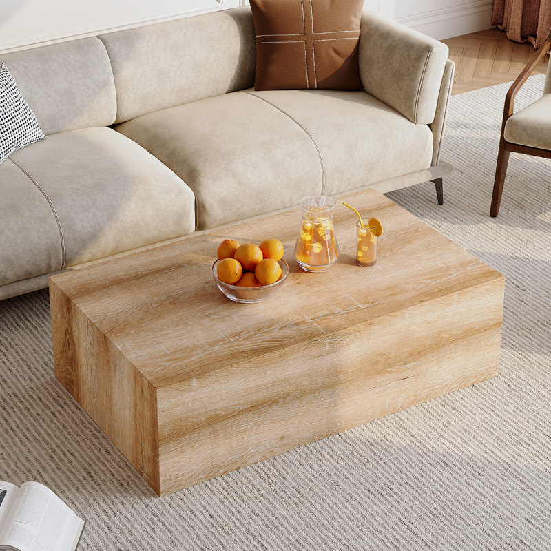 Wood Coffee Table, Light Yellow Wood