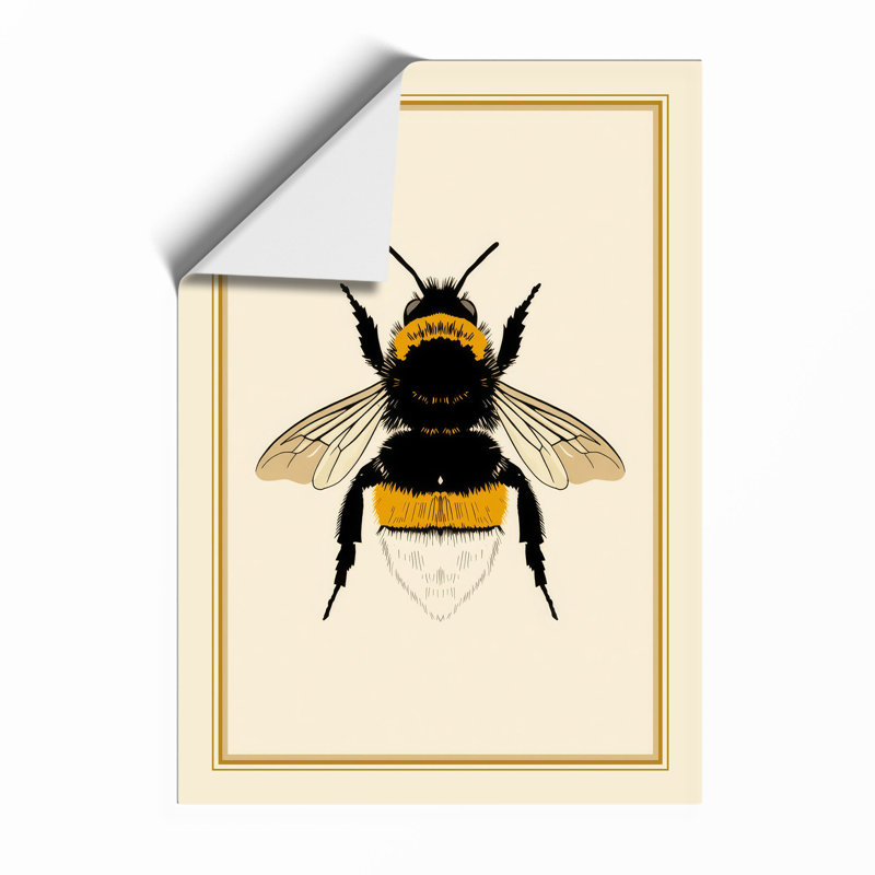 Bumblebee Study Botanical - Framed Print, A3 - 42.0 x 29.7 cm, Unframed