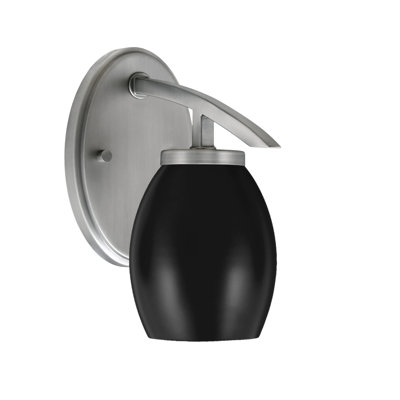 Kurve Downlight Wall Sconce Shown In Graphite Finish With 6" Oval Metal Shade