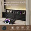 Lit à baldaquin avec lumières DEL et rangement pour tête de lit, cadre de lit de grange, cadre de lit avec lumières DEL, lit avec station de charge, aucun sommier nécessaire, assemblage facile-381841492-381841490