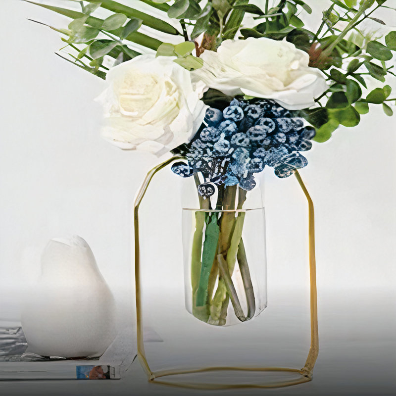 Glass Table Vase, 6.2" H x 4.3" W x 2" D