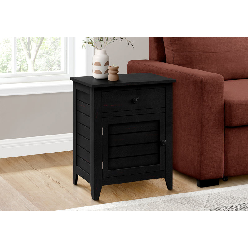 Versatile Nightstand With Drawer And Lamp Compartment For Bedroom Enhancement, Black