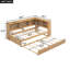 Lit de jour avec lit gigogne simple et rangement - Structure et structure en bois robuste pour une utilisation prolongée-878527345