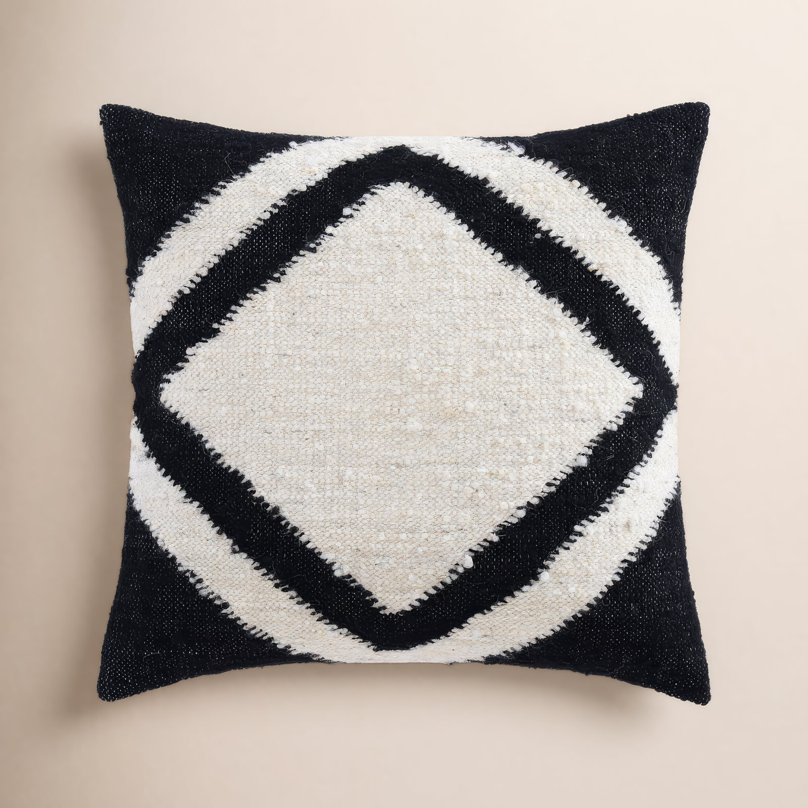 Kahlua Wool Throw Pillow, 20" x 20", Square, Antigua