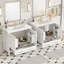 Meuble-lavabo blanc 72 po avec lavabo en céramique, portes à fermeture en douceur, tablettes de rangement doubles et tiroir divisé - Armoire de salle de bain moderne avec beaucoup de rangement-2096142691