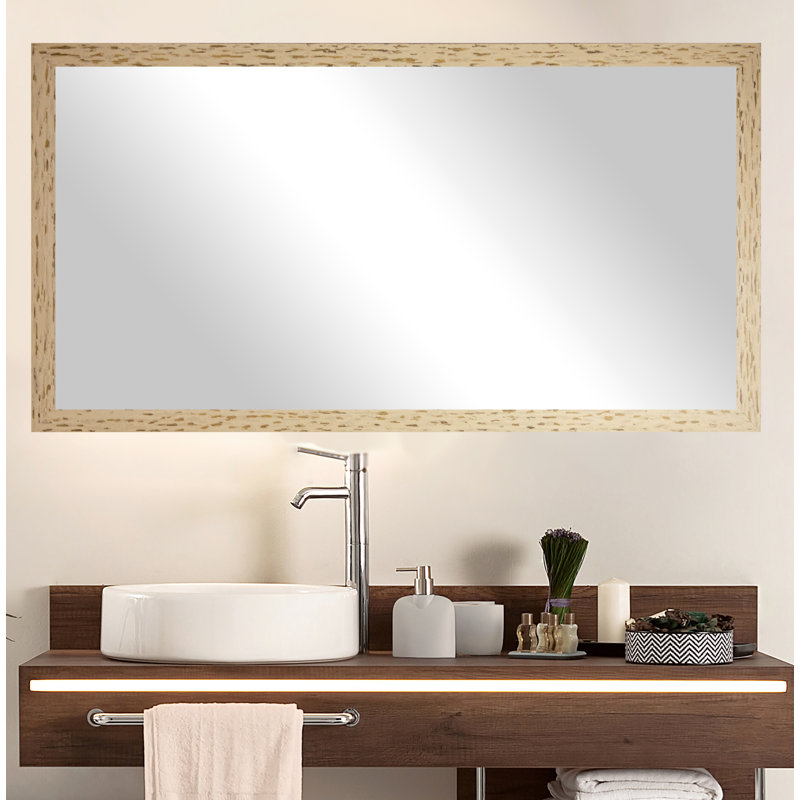 Miroir de salle de bain Hensel, Crème / Noir, 35,5 po x 59 po