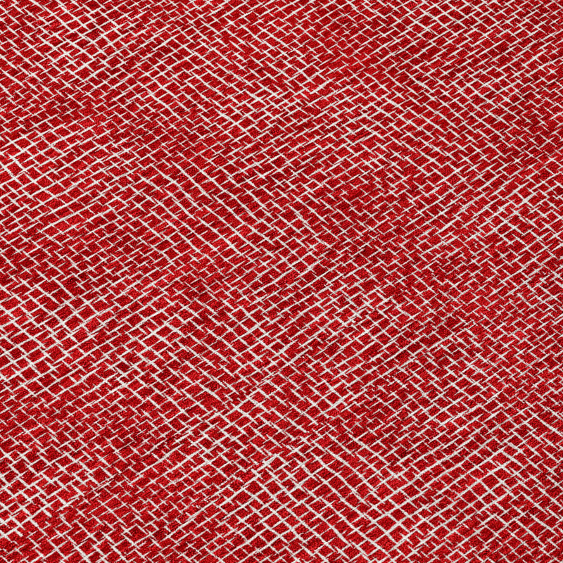 Addison Red 3' x 5' Synthetic Washable Rectangular Rug