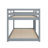 Wood Twin Over Twin Low Bunk Bed With Ladder-1014742010