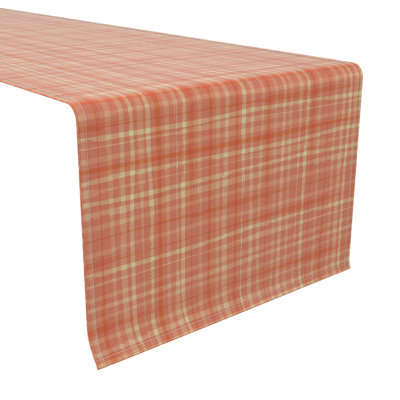 Rectangular Plaid Cotton Twill Table Runner