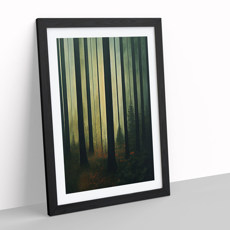 Autumnal Forest At Dusk - Single Picture Frame Print, Black Framed, 64cm H x 46cm W x 2cm D
