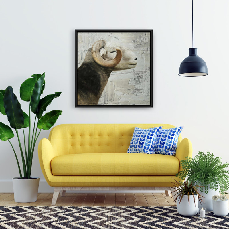 Toile rustique animaux de la ferme Aries | Décoration intérieure encadrée, H 25,25 po x l 25,25 po