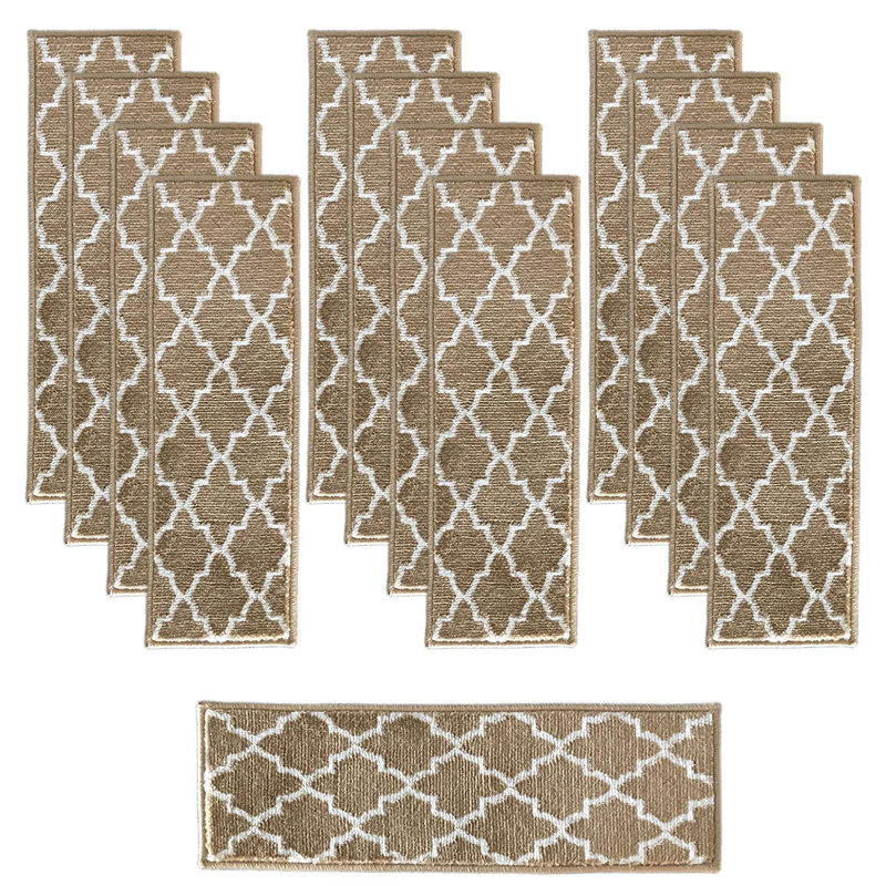 Tapis d'escalier Peltz Trellis Vibrant and Soft, Beige