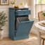 Armoire à poubelle inclinable, armoire à poubelle en bois pour la cuisine et la lessive - Bleu-130021477