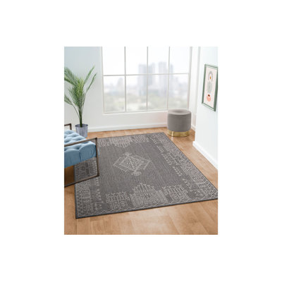 Armiead Polypropylene Gray/White Indoor/Outdoor Rug