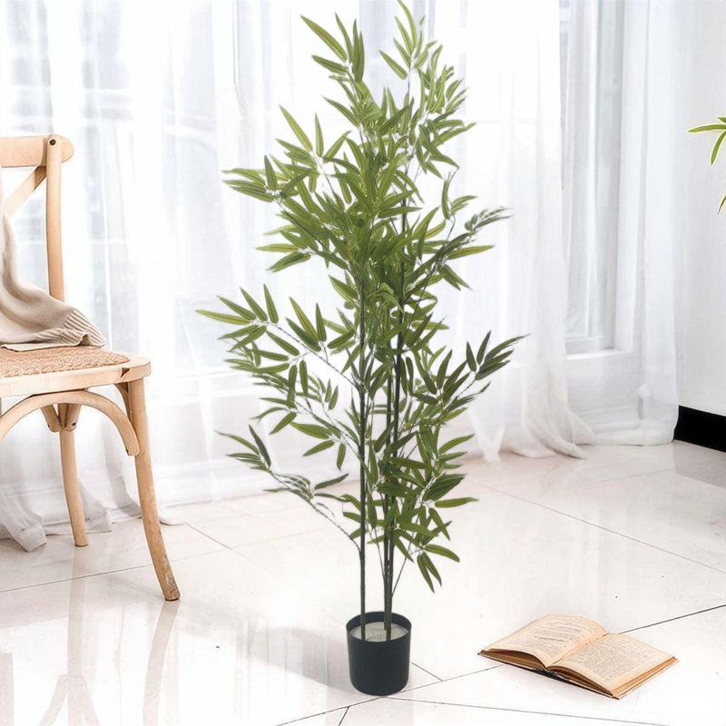 Faux arbre en bambou forêt pour la décoration intérieure, bureau, entrée, H 66,93 po x l 19,69 po x P 19,69 po