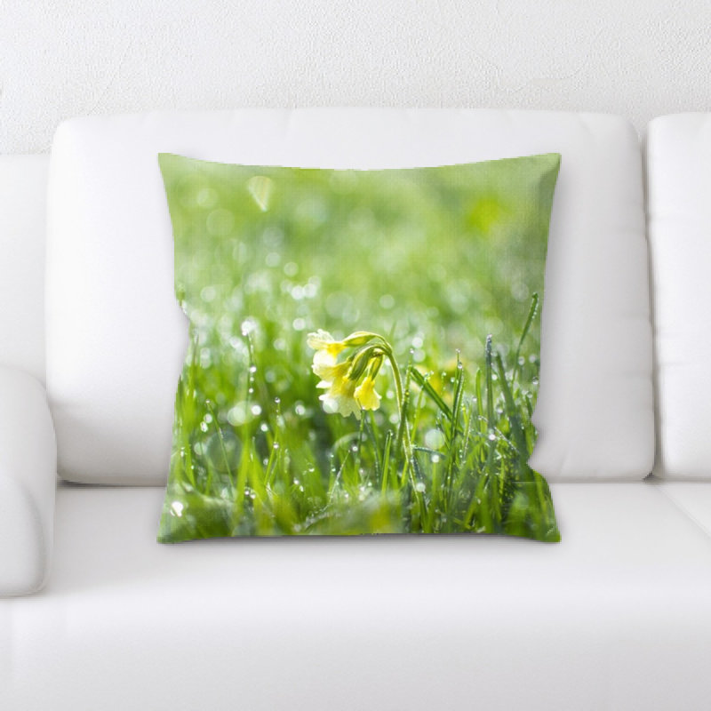 Spring Season Microsuede Reversible Throw Pillow