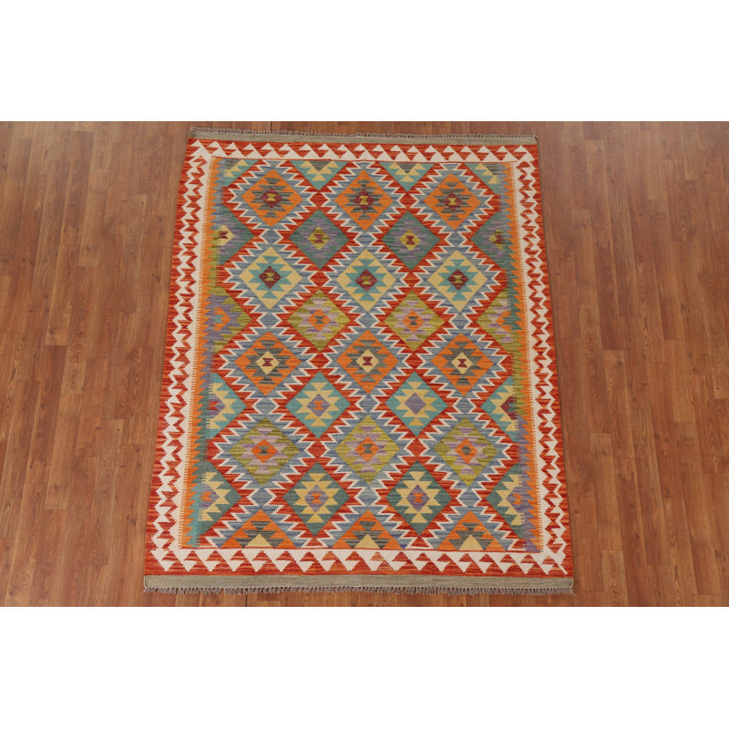 Reversible Wool Kilim Oriental Area Rug 5x6