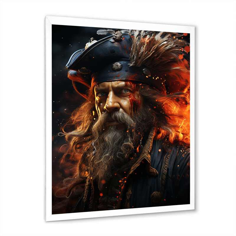 «Pirates Corsairs Fery Courage I» sur toile, Cadre photo blanc, H 40 po x l 30 po x P 1,5 po
