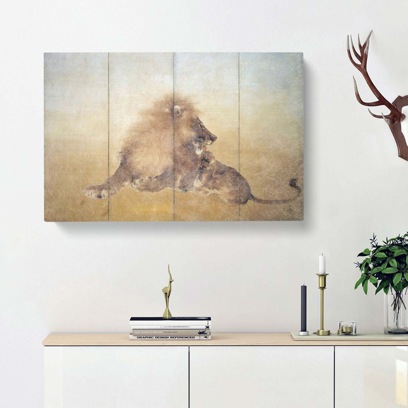 Lion by Takeuchi Seiho - Wrapped Canvas Print, 50cm H x 76cm W x 3cm D