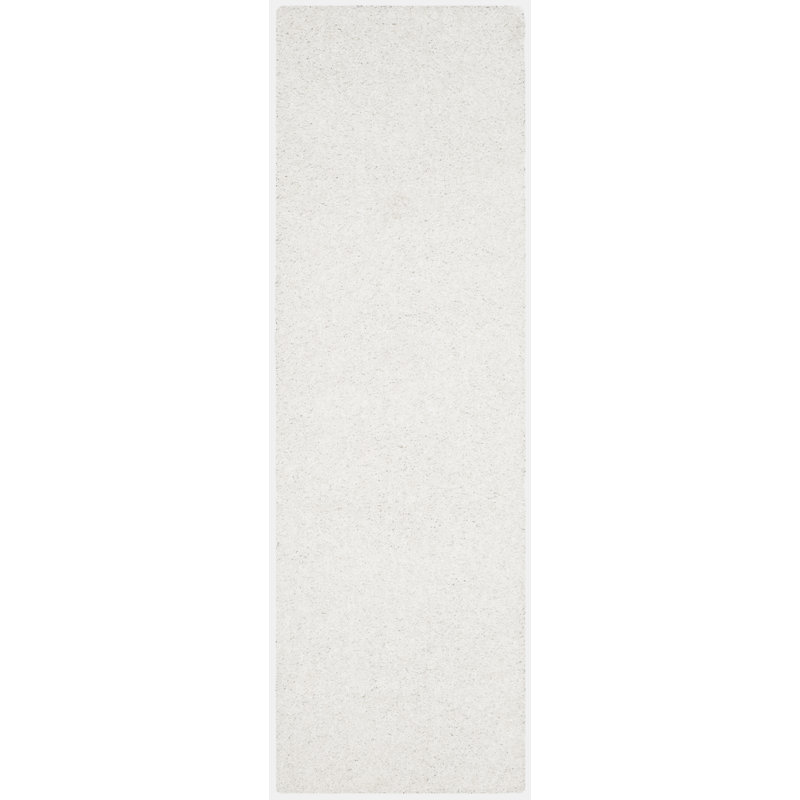 Assar Handmade Shag White Area Rug , Runner 2'3" x 6'