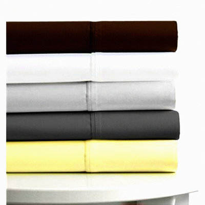Luxury Sateen Cotton Bed Sheet Set - 600 Thread Count Queen Size Silver - Soft Solid Sheets & Pillowcase Set with Deep Pocket - 6-Piece Bedding