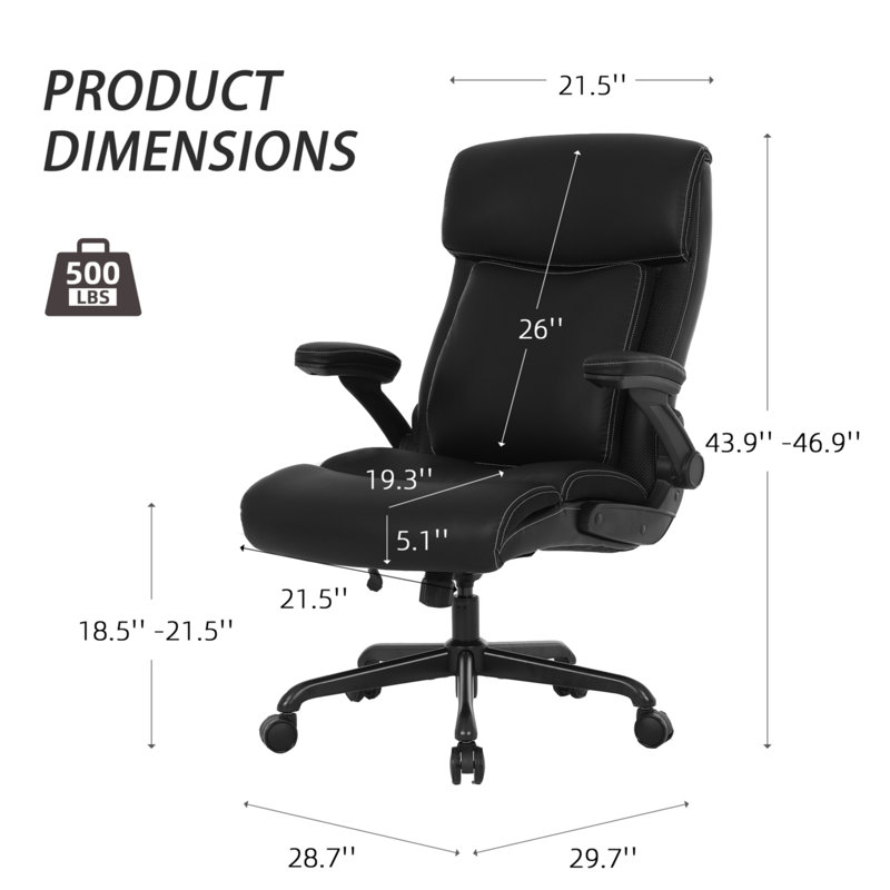 Glorice Executive Chair with Headrest, Black