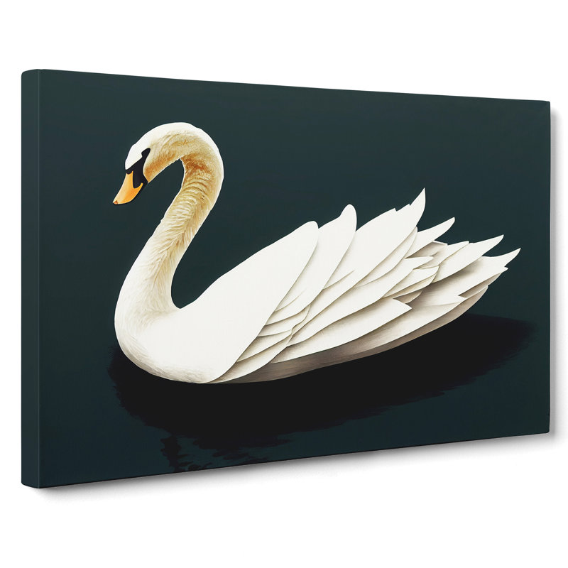 Inspirational Swan - Wrapped Canvas Print, 35cm H x 50cm W x 3cm D