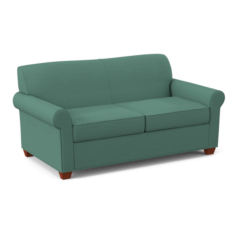 Finn 75" Rolled Arm Sofa Bed, Antic Lagoon, BM Cherry, Hybrid
