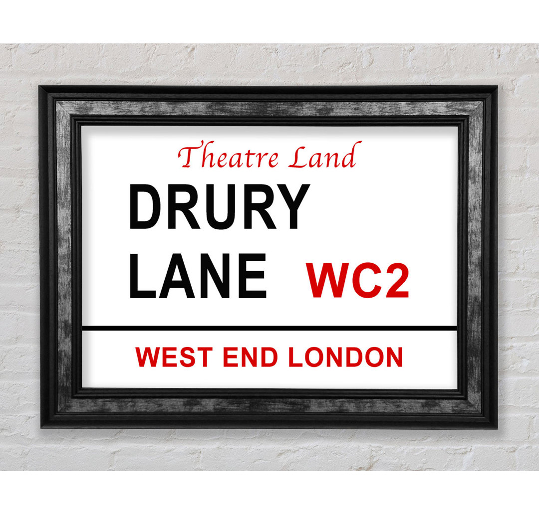 Drury Lane Signs - Einzelne Bilderrahmen Kunstdrucke