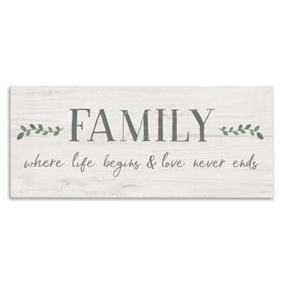 «Family Life Begins Love Never Ends Motivation» - art textuel