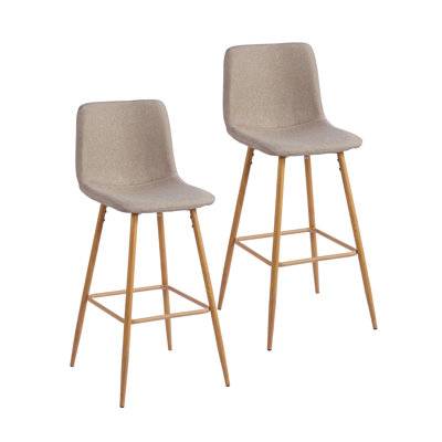 Upholstered Counter Stool with Metal Frame